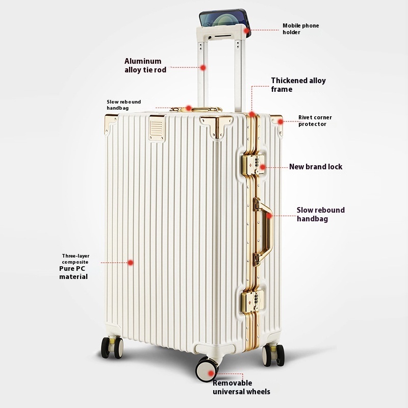 Suitcase Large Capacity Aluminium Frame Luggage - Image 3