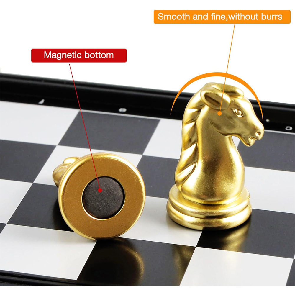 Travel Folding Magnetic Chess Set,9.8 In, 25 Cm,Folding And Portable Chess Board Games - Image 5