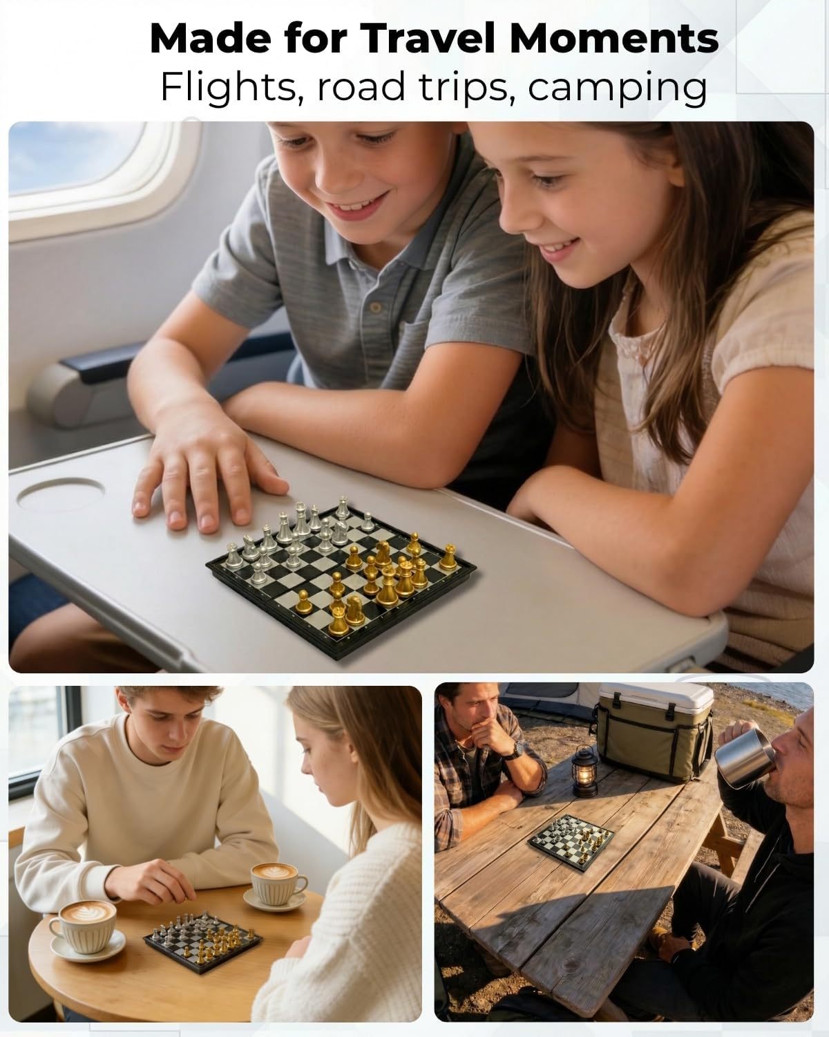 Travel Folding Magnetic Chess Set,9.8 In, 25 Cm,Folding And Portable Chess Board Games - Image 8