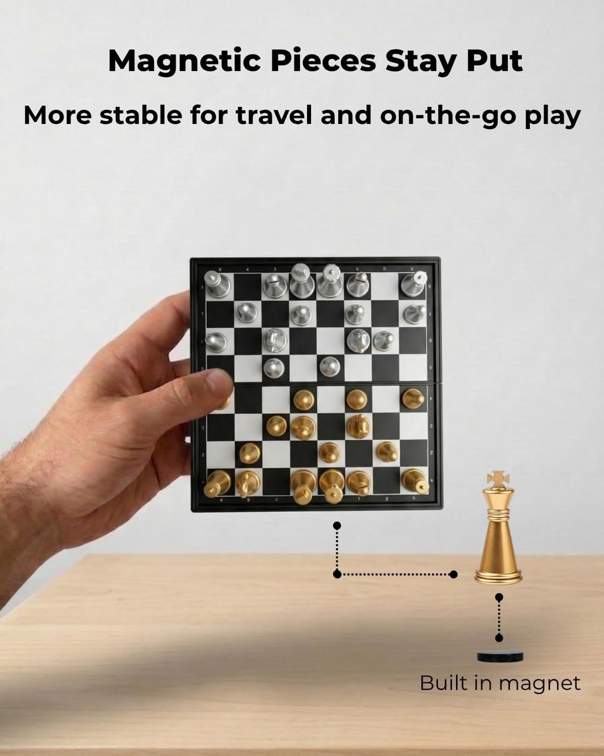 Travel Folding Magnetic Chess Set,9.8 In, 25 Cm,Folding And Portable Chess Board Games - Image 10